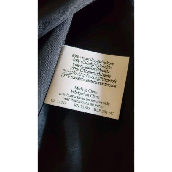 Laura Ashley Black Gray Velvet Burnout Paisley Evening Cardigan Small - Picture 9 of 10